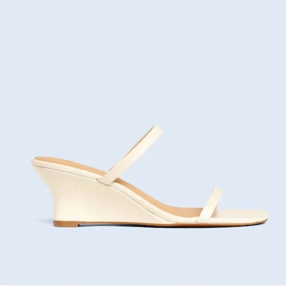 Madewell Cream Strappy Wedge Sandals